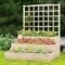 Natural Fir Wood Raised Garden Bed with 3-Tier Planter Boxes and Lattice Trellis for Climbing Plants
